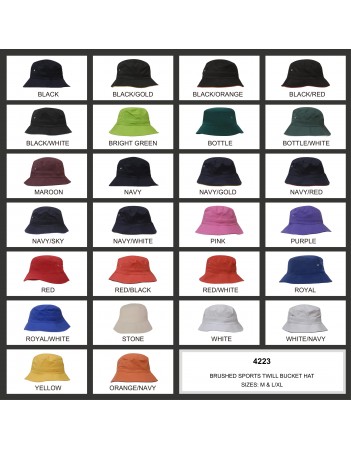 Brushed Sports Twill Bucket Hat Brushed Sports Twill Bucket Hat